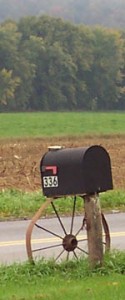 Photo of a mailbox on a country road