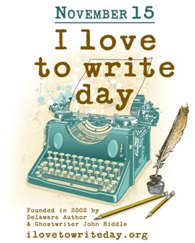 Poster announcing  November 15, I Love to Write Day