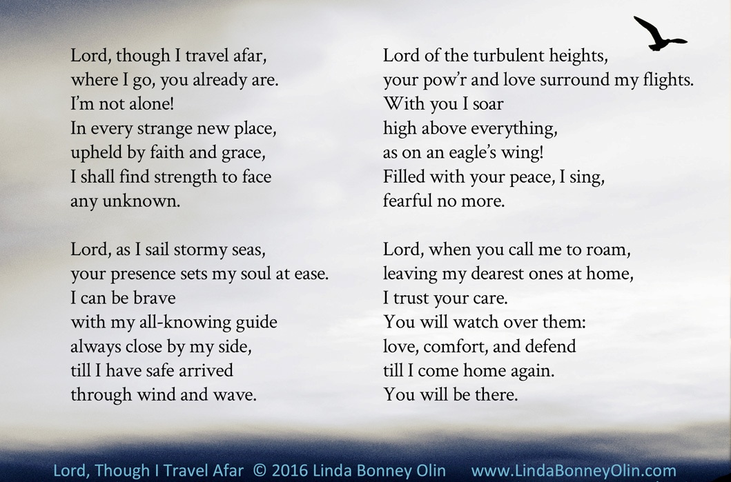 Lord, Though I Travel Afar, prayer hymn by Linda Bonney Olin