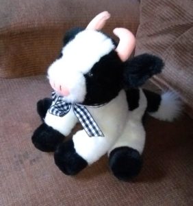 Black & white stuffed cow